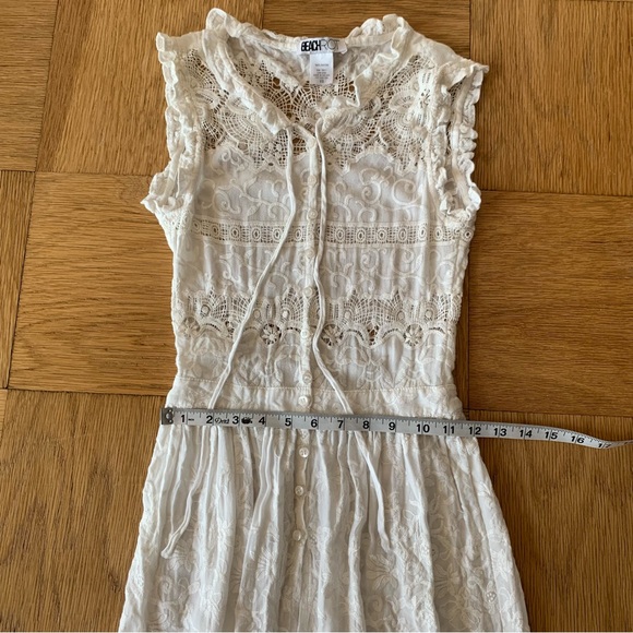 Beach Riot XS White Maxi Cover Up Beach Lace Crochet Embroidered Button Down - Picture 6 of 9